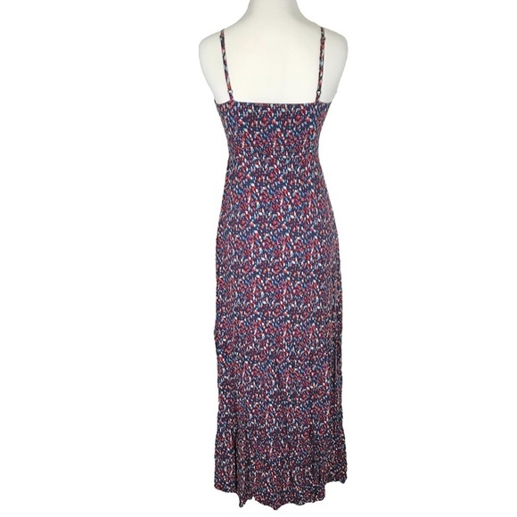 FOSSIL Multi Color Print Tiered Maxi Dress Dotted Brushstroke Size XS XSMALL - Picture 4 of 15